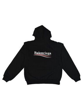 Balenciaga Political Campaign Logo Hoodie Black